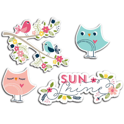 Imaginisce - Welcome Spring Collection - Die Cut Cardstock Pieces - Sunshine