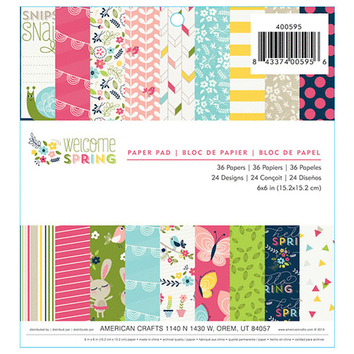 Imaginisce - Welcome Spring Collection - 6 x 6 Paper Pad