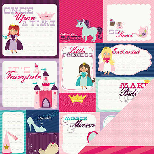 Imaginisce - Little Princess Collection - 12 x 12 Double Sided Paper - Once Upon A Time