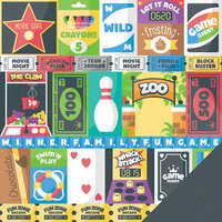 Imaginisce - Family Fun Collection - 12 x 12 Double Sided Paper - Cut and Paste