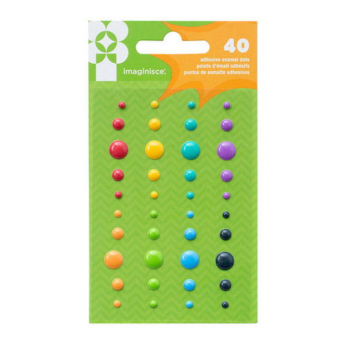 Imaginisce - Family Fun Collection - Adhesive Enamel Dots