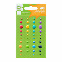 Imaginisce - Family Fun Collection - Adhesive Enamel Dots