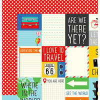 Imaginisce - Happy Traveler Collection - 12 x 12 Double Sided Paper - Roadtrip
