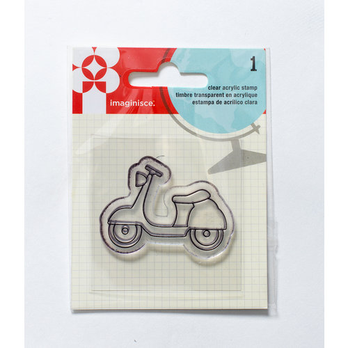 Imaginisce - Happy Traveler Collection - Snag 'em Acrylic Stamps - Scooter