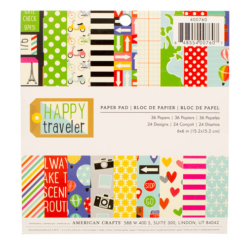 Imaginisce - Happy Traveler Collection - 6 x6 Paper Pad