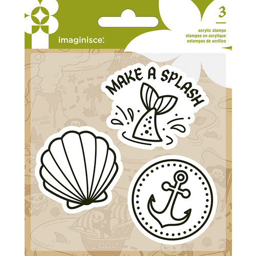 Imaginisce - Par-r-rty Me Hearty Collection - Snag 'em Acrylic Stamps - Mermaid