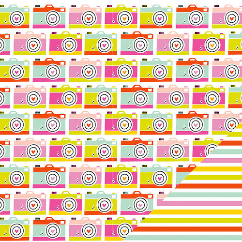 Imaginisce - Sunny Collection - 12 x 12 Double Sided Paper - Camera Love