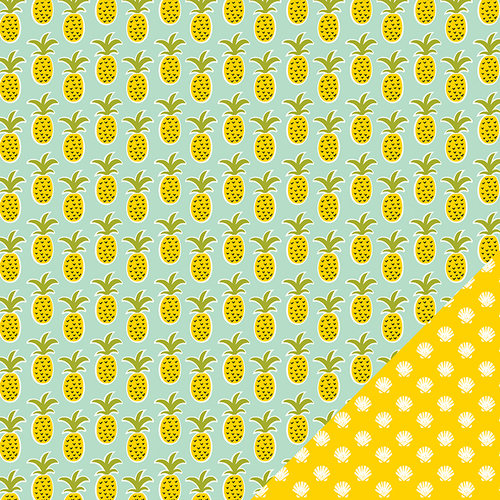 Imaginisce - Sunny Collection - 12 x 12 Double Sided Paper - Pineapple Days