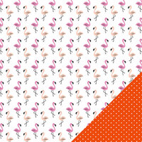Imaginisce - Sunny Collection - 12 x 12 Double Sided Paper - Flamingo Party