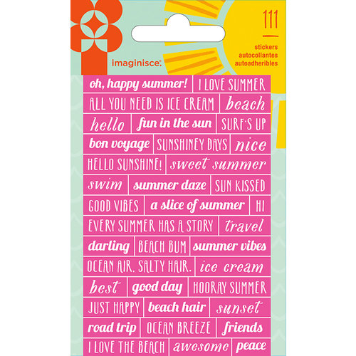 Imaginisce - Sunny Collection - Cardstock Stickers - Phrases