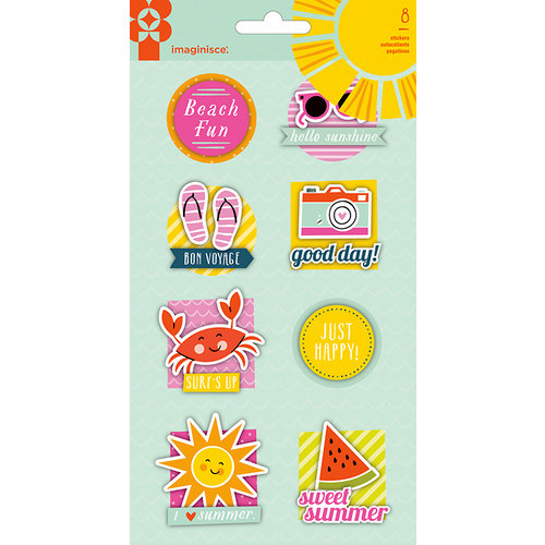 Imaginisce - Sunny Collection - Stickers Stackers - 3 Dimensional Stickers