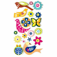 American Crafts - Remarks - 3 Dimensional Stickers with Glitter Accents - Holland, CLEARANCE