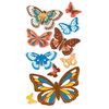 American Crafts - Remarks - 3 Dimensional Stickers with Glitter Accents - Social Butterfly, CLEARANCE