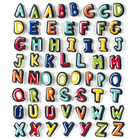American Crafts - Remarks - 3 Dimensional Alphabet Stickers with Embossed Accents - Tyler, CLEARANCE