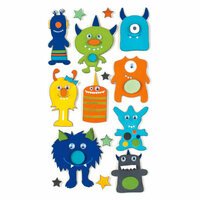 American Crafts - Remarks - 3 Dimensional Stickers with Googly Eyes Accents - Googly
