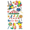 American Crafts - Remarks - 3 Dimensional Stickers with Glitter Accents - Carousel, CLEARANCE