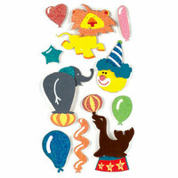 American Crafts - Remarks - 3 Dimensional Stickers with Glitter Accents - Lion Tamer