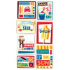 American Crafts - Heat Wave Collection - Remarks - 3 Dimensional Stickers with Glitter Accents - Chillin', CLEARANCE