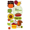 American Crafts - Remarks - 3 Dimensional Stickers with Varnish Accents - Gobble Gobble, CLEARANCE