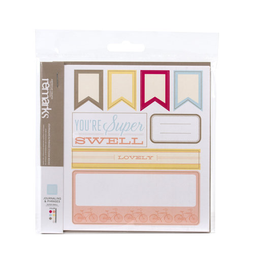 American Crafts - Peachy Keen Collection - Remarks - Sticker Book - Super Swell Basic Journaling and Phrases - Small