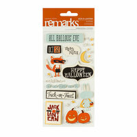 American Crafts - Nightfall Collection - Halloween - Remarks - 3 Dimensional Stickers - Jack-O-Lantern