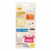 American Crafts - Amy Tangerine Collection - Remarks - 3 Dimensional Stickers - Hi Friend