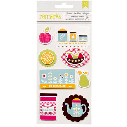 American Crafts - Fresh Squeezed Collection - Remarks - 3 Dimensional Stickers - Bushel