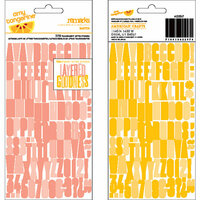 American Crafts - Amy Tangerine Collection - Ready Set Go - Remarks - Transparent Letter Stickers - Baxter - Pink and Yellow