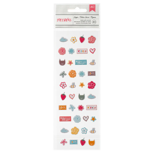 American Crafts - My Girl Collection - Remarks - Tiny Matte Puffy Stickers - Sugar