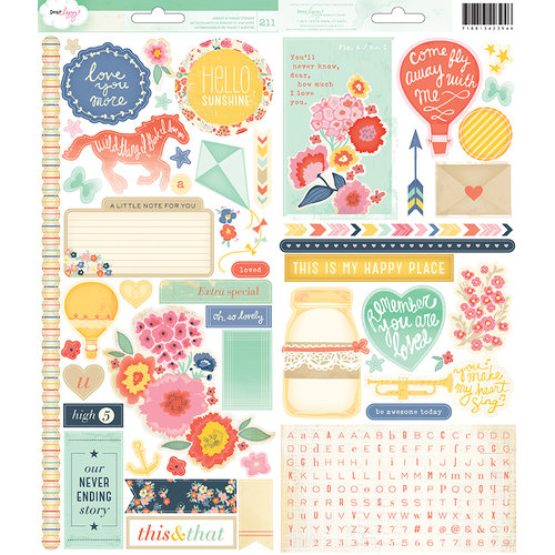 American Crafts - Dear Lizzy Lucky Charm Collection - Sticker Sheet