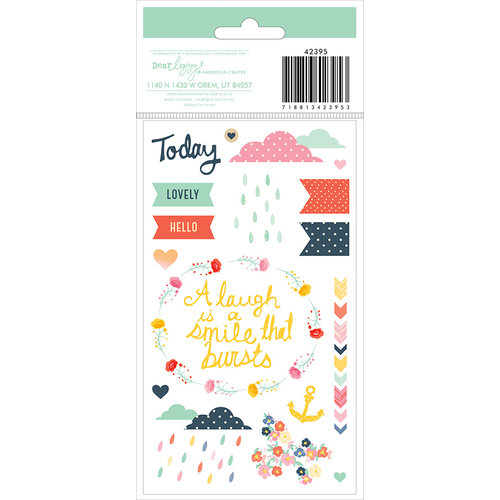 American Crafts - Dear Lizzy Lucky Charm Collection - Rub On Transfers