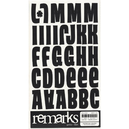 American Crafts - Letter Stickers - Remarks - Gumbo - Black