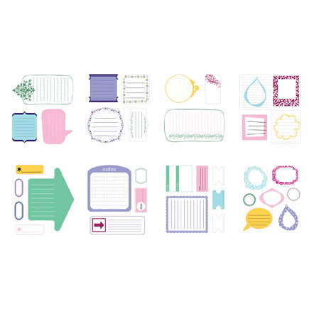 American Crafts - Remarks - Stickers Book - Journaling 2 - Color Sets 2 and 4