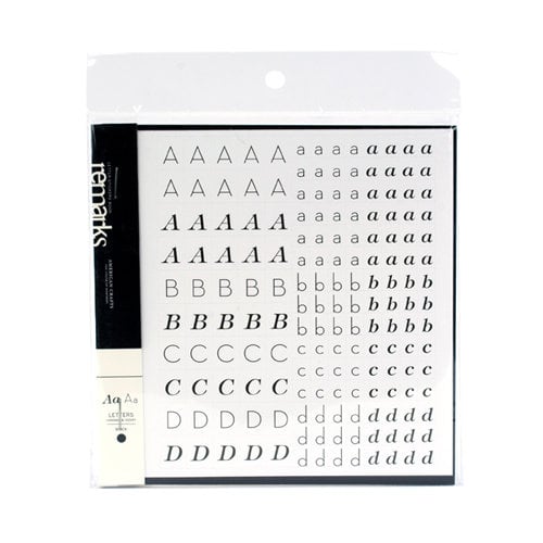 American Crafts - Baby Collection - Remarks -Transparent Letter Sticker Book - Hannah & Henry - Black, CLEARANCE