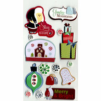 American Crafts - Merrymint Collection - Christmas - Remarks - 3 Dimensional Stickers - Mixed Nuts, CLEARANCE
