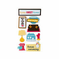 American Crafts - Abode Collection - Remarks - 3 Dimensional Stickers with Glitter and Varnish Accents - Whisk, CLEARANCE
