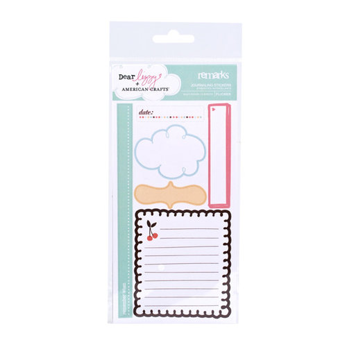 American Crafts - Dear Lizzy Spring Collection - Remarks - Journaling Stickers with Glitter Accents - Flicker, CLEARANCE