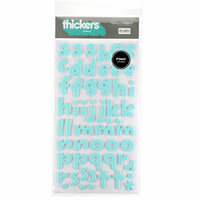 American Crafts - Remarks - Thickers Foam Letter Stickers - Eggnog Blue