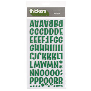 American Crafts - Thickers - Chipboard Letter Stickers - Prancer - Dark Green