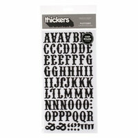 American Crafts - Thickers - Chipboard Letter Stickers - Platforms - Black