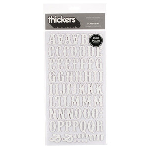 American Crafts - Thickers - Chipboard Letter Stickers - Platforms - White