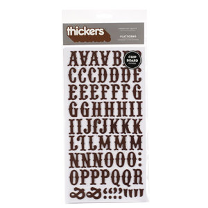 American Crafts - Thickers - Chipboard Letter Stickers - Platforms - Brown