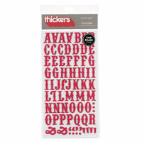 American Crafts - Thickers - Chipboard Letter Stickers - Platforms - Red