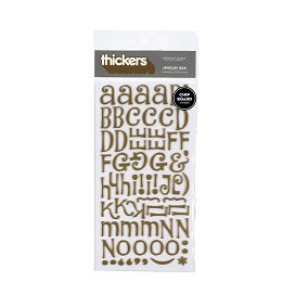 American Crafts - Thickers - Chipboard Letter Stickers - Jewelry Box - Gold