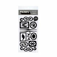 American Crafts - Thickers - Chipboard Shape Stickers - Accents - Black, CLEARANCE