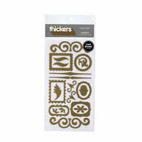 American Crafts - Thickers - Chipboard Shape Stickers - Accents - Gold, CLEARANCE