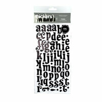 American Crafts - Thickers - Tinsel Foil Chipboard Alphabet Stickers - Black