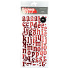 American Crafts - Thickers - Tinsel Foil Chipboard Alphabet Stickers - Cherry, CLEARANCE