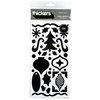 American Crafts - Thickers - Tinsel Accents - Foil Chipboard Stickers - Black, CLEARANCE