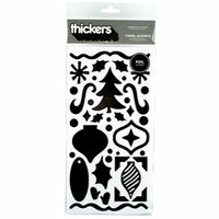 American Crafts - Thickers - Tinsel Accents - Foil Chipboard Stickers - Black, CLEARANCE